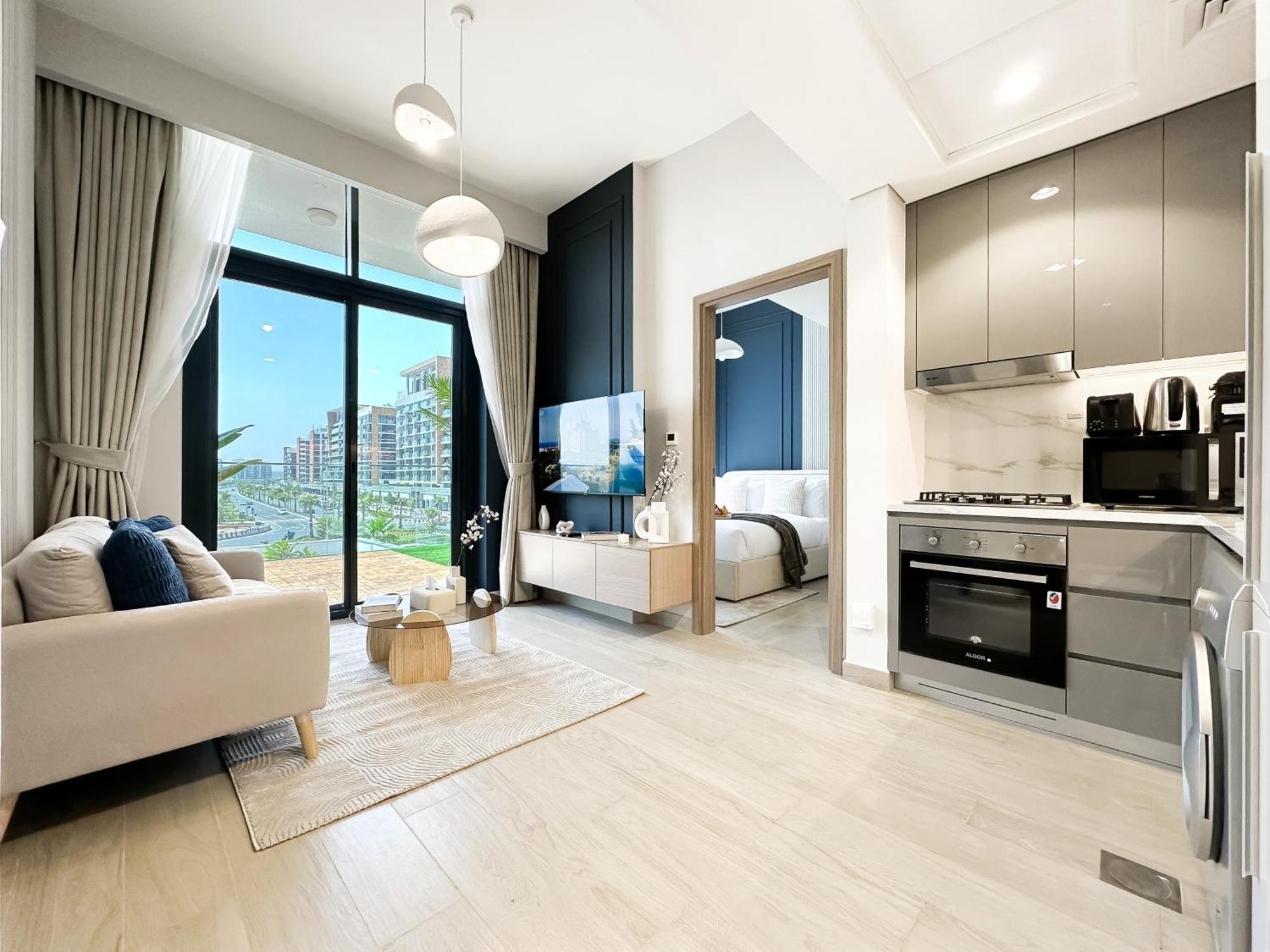 Exquisite 2br Oasis W Pool View In Meydan Apartment